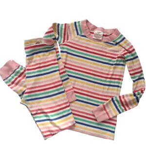 Hanna Andersson Kids Rainbow Striped Pajama Set 8 Multicolor Organic Cotton PJs